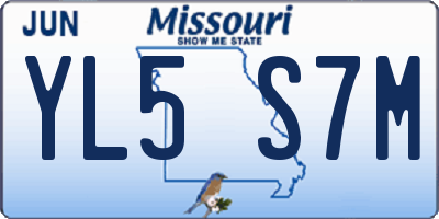 MO license plate YL5S7M