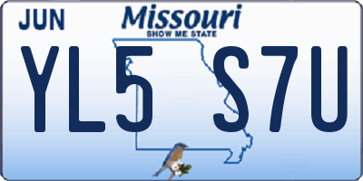 MO license plate YL5S7U