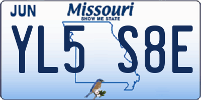 MO license plate YL5S8E