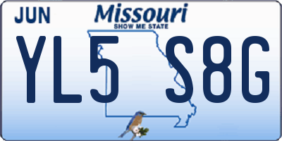 MO license plate YL5S8G