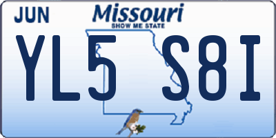 MO license plate YL5S8I