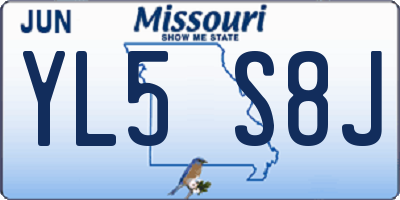 MO license plate YL5S8J