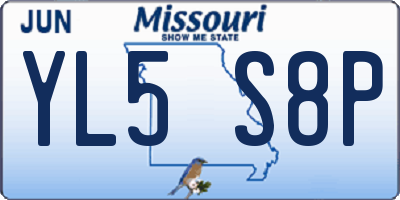 MO license plate YL5S8P