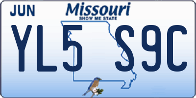 MO license plate YL5S9C