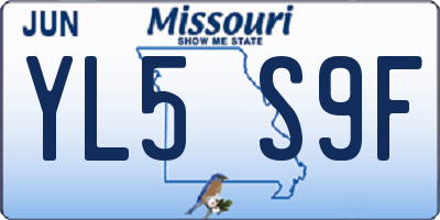 MO license plate YL5S9F