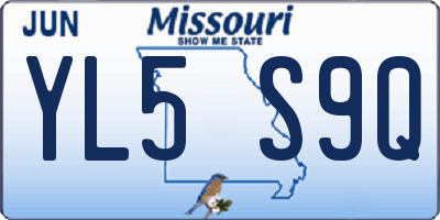 MO license plate YL5S9Q
