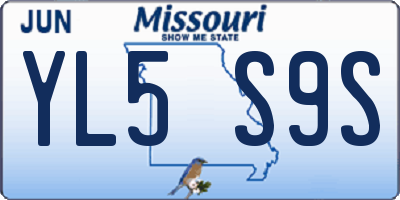 MO license plate YL5S9S