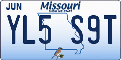 MO license plate YL5S9T