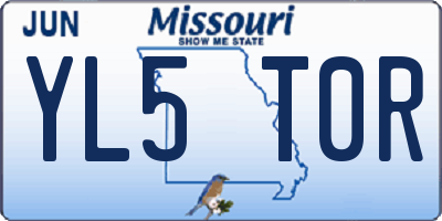 MO license plate YL5T0R