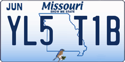 MO license plate YL5T1B