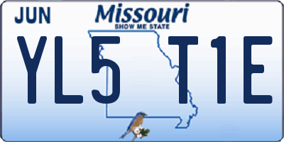 MO license plate YL5T1E