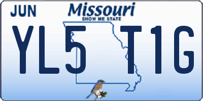 MO license plate YL5T1G
