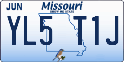 MO license plate YL5T1J