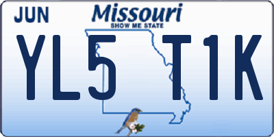 MO license plate YL5T1K