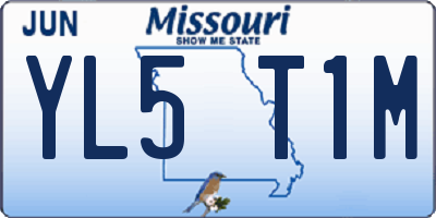 MO license plate YL5T1M