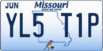 MO license plate YL5T1P