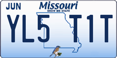 MO license plate YL5T1T