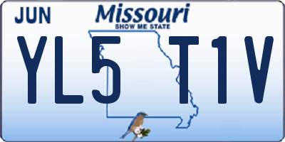 MO license plate YL5T1V