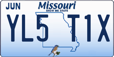 MO license plate YL5T1X