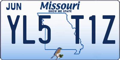 MO license plate YL5T1Z