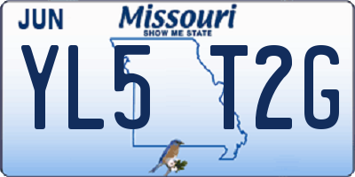 MO license plate YL5T2G