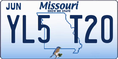 MO license plate YL5T2O