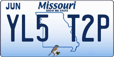 MO license plate YL5T2P