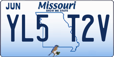 MO license plate YL5T2V