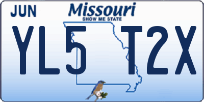 MO license plate YL5T2X