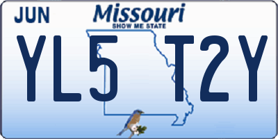 MO license plate YL5T2Y