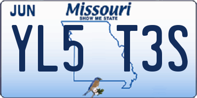MO license plate YL5T3S