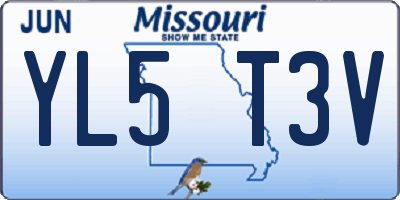 MO license plate YL5T3V