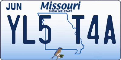 MO license plate YL5T4A