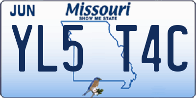 MO license plate YL5T4C