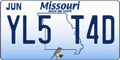 MO license plate YL5T4D