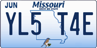 MO license plate YL5T4E