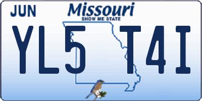 MO license plate YL5T4I