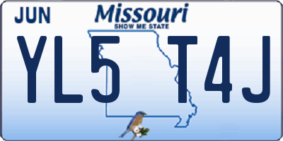 MO license plate YL5T4J