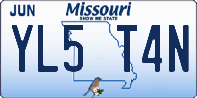 MO license plate YL5T4N