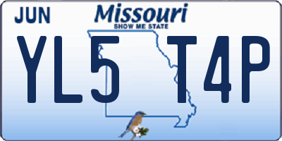 MO license plate YL5T4P