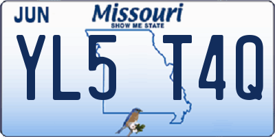 MO license plate YL5T4Q