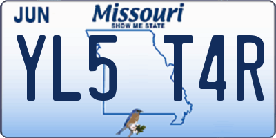 MO license plate YL5T4R