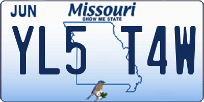 MO license plate YL5T4W