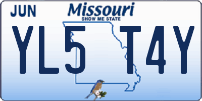 MO license plate YL5T4Y
