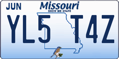 MO license plate YL5T4Z
