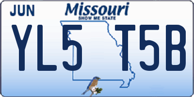 MO license plate YL5T5B
