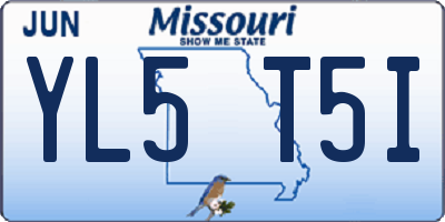 MO license plate YL5T5I