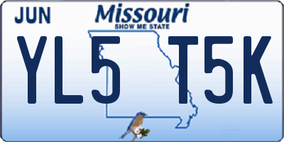 MO license plate YL5T5K