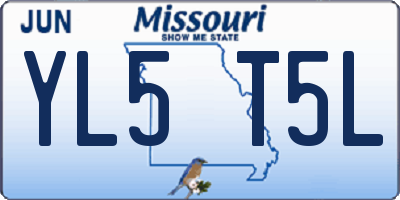MO license plate YL5T5L