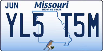 MO license plate YL5T5M